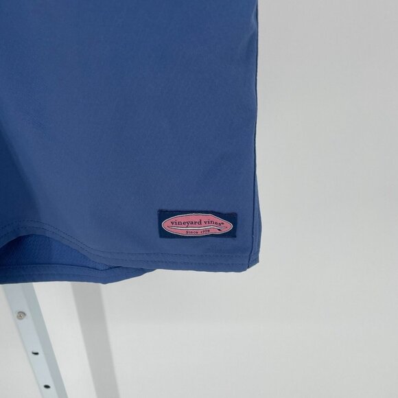 Vineyard Vines Mens Swim Board Shorts Trunks 9" Inseam Sz 34 Red Blue Zip Pocket - Picture 7 of 15